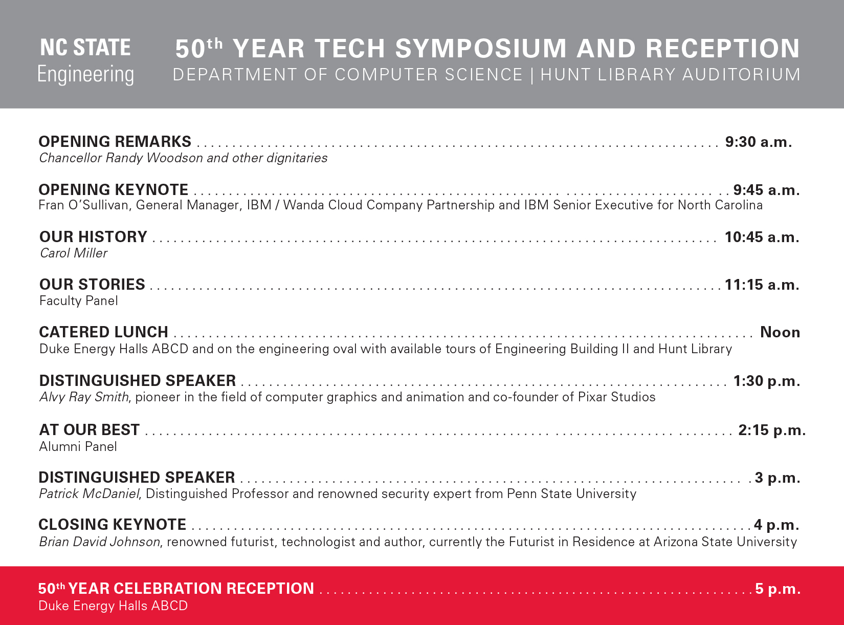 Tech Symposium Agenda