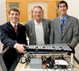 Photo of Drew Boyuka and Jay Goel with Dr. Don Bitzer