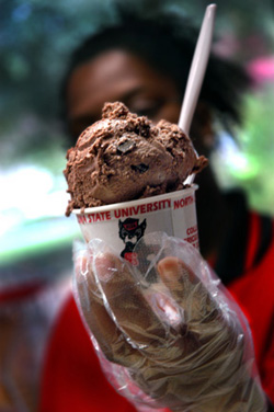 Photo of Woman serving ice cream