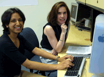 Neha Jain, left, works with Dr. Annie Antón on NSF-funded research.